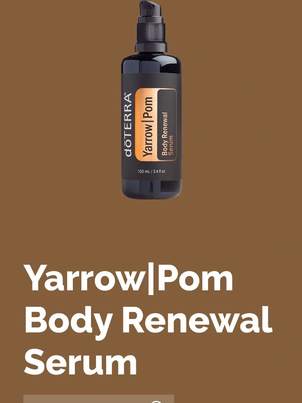 doTERRA Yarrow|Pom Body Renewal Serum Moisturizer, 3.4 fl oz - Picture 4 of 4
